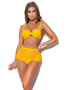Yellow Ruched Bikini